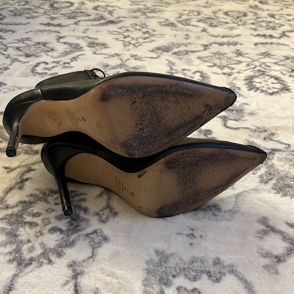 Shultz Lace Up Pointed Toe Stiletto Black Boots Napa Soft Stretch Size 7 - Picture 7 of 11